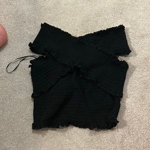 Black rubbed crop top